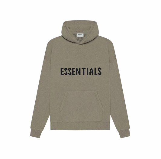 Essentials Hoodie Knit Pullover Taupe